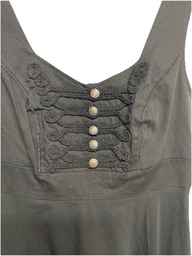 Royal Bones Black Gothic High Low Dress With Embroidered Front Punk Pirate - Picture 4 of 4