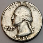1936 P Washington Quarter, 90% Silver US 25 Cent Coin Perfect 4 Albums, Q-P36G