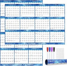 32" x 48" 2026 Wall Calendar Erasable Starry Sky, Wet & Dry Blue Sky 
