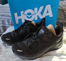 Hoka One One Clifton 8 Black/Grey Size Uk 8.5 Athletic Shoes,Unisex,Boxed BNWT