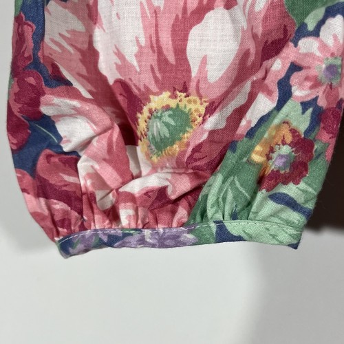 Vintage Bonnie Jean Girl's 8 Garden Floral Puff Sleeve Tea Dress, Lace Trim - Picture 7 of 22