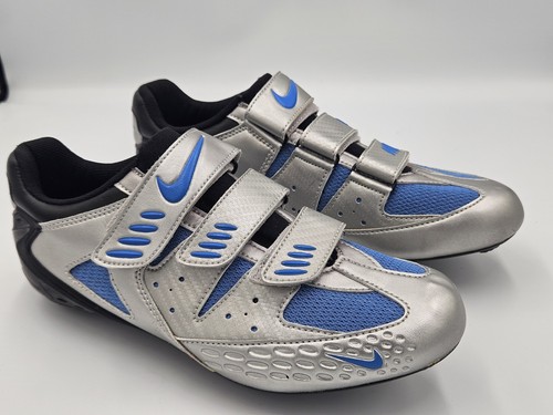 Nike Altea II Womens Road Cycling Shoes Carbon Composite Size 8.5 Silver Blue - Picture 3 of 6