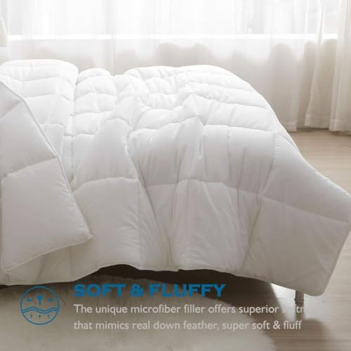 100% Cotton Cover Down Alternative Comforter Full Size, Ultra-Soft Duvet - Picture 6 of 8