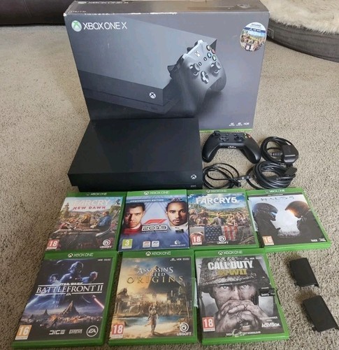 Xbox One X Boxed Plus Games And Controller Battery Packs
