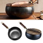 Big Belly Hand Forged Iron Pan for Slow Simmering and High Heat Frying