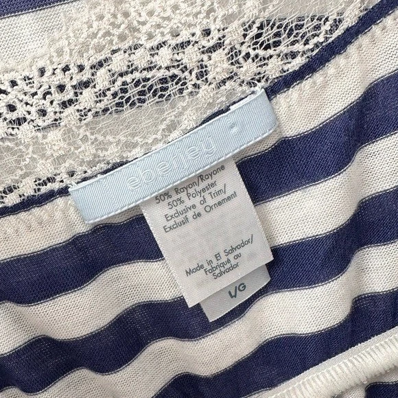 Pijama Eberjey camisola e roupão listra azul tamanho grande - Imagem 4 de 4