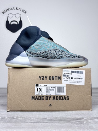 Size 10.5 - Adidas Yeezy QNTM Teal Blue Black Grey Boost Comfort G58864 New - Picture 4 of 10
