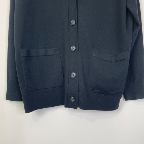 Madewell Maglione Cardigan Ragazzo Lana Merino Nero NS666 Casual Capsule Lavoro - Foto 4 di 9