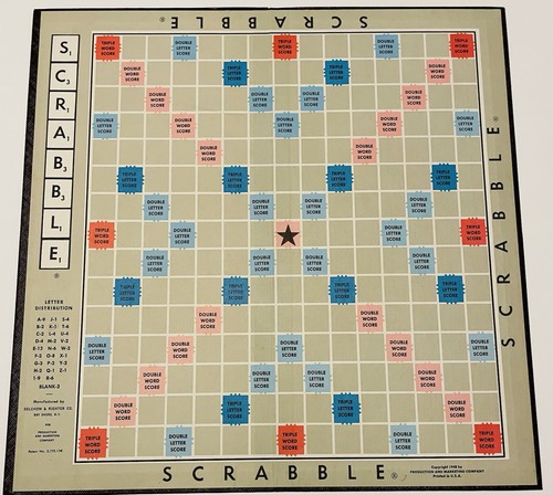 Vintage 1953 Scrabble Selchow & Righter Word Board Game Complete Pre-Owned Gift - Picture 9 of 14