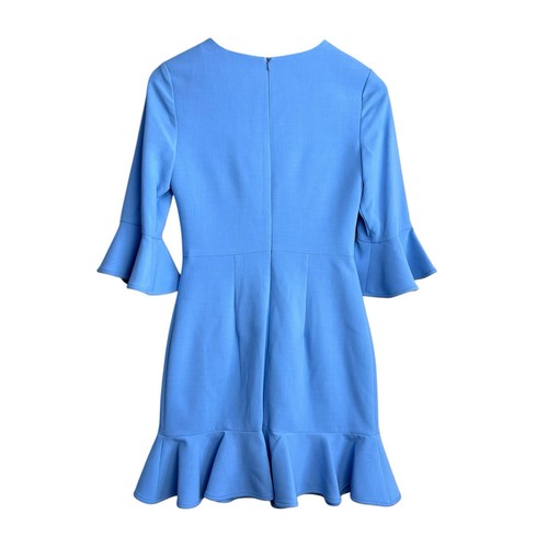 Black Halo Dress Womens 2 Blue Brooklyn Peplum Hem Sheath Career Cocktail NEW - Picture 4 of 12