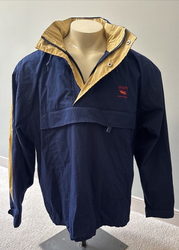 Vintage 90er Chaps Ralph Lauren Pullover Kapuze Windbreaker Gr. L Logo Grafik - Bild 2 von 21