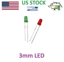 200pc 3mm LED Light Red Green Light DIY
