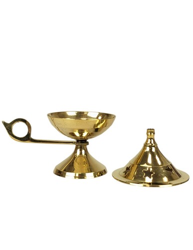 Bûleur pour Encens Résine & Cône|Laiton doré 8cm - Imagen 3 de 4