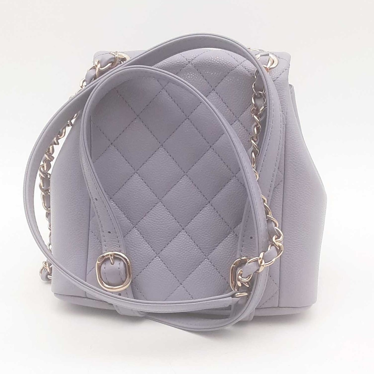 Chanel Lambskin Quilted Duma Drawstring Purple Backpack