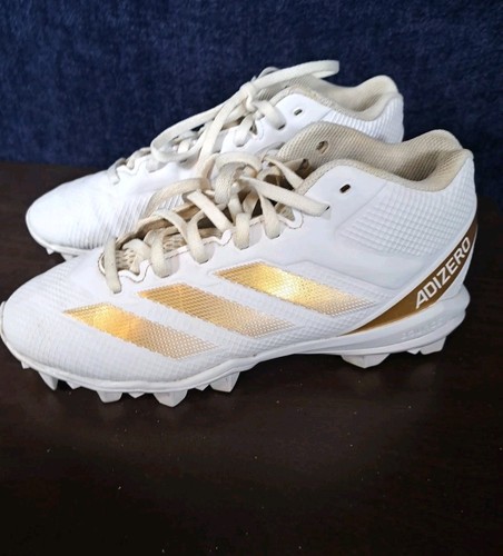 Adidas Adizero Impact.2 geformte Jungenschuhe Größe 5 weiß gold Schnürschuhe Fußballschuhe