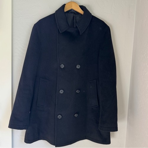 Jacob Siegel Company Giacca Uomo Nero Misto Lana Cashmere Pavone Cappotto Invernale - Foto 14 di 14