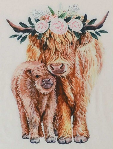 Highland COW Animal Mujeres Damas 3 Piezas Pijamas Pijamas Regalo Novedad Talla 16 y 18 - Imagen 4 de 11