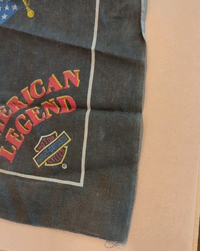 Vintage 1990er Harley Davidson American Legend schwarz mit USA Flagge Bandanna - Bild 2 von 3