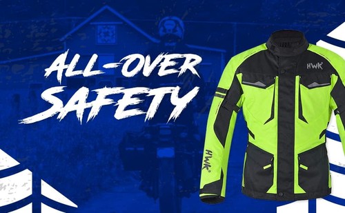 HWK Motorcycle Jacket for Men Adventure w/Cordura Fabric, 3XL - Hi-Vis Green - Picture 5 of 5