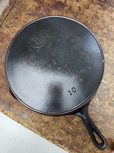 Vollständig restaurierte LIEBLINGS-Smiley-Logo #10 Gusseisen-PFANNE Pfanne 12 Zoll gewürzt flach - Bild 2 von 7