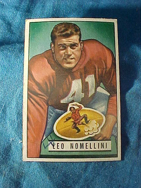 Orig 1951 BOWMAN FOOTBALL CARD # 140 LEO NOMELLINI -49ers