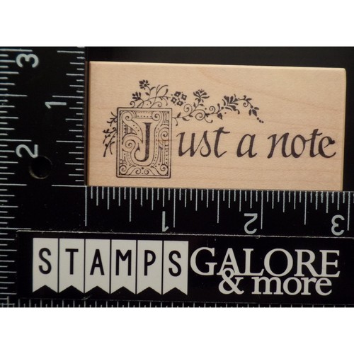 PSX RUBBER STAMPS E-510 JUST A NOTE MONGRAM J FLOURISH FLOWERS #T13
