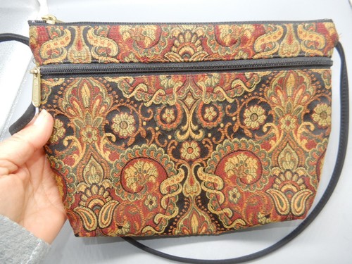Vintage Handcrafted DANNY K Beverly Hills Floral Tapestry Crossbody Purse