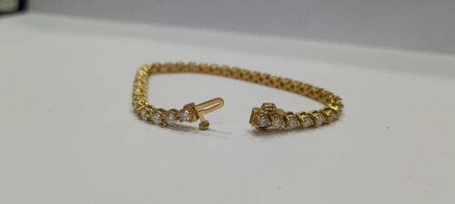 3Ct Round Cut Lab Created Diamond Women Tennis Bracelet 14K Yellow Gold Plated - Picture 3 of 3