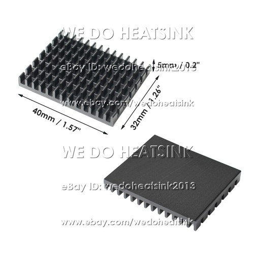 32x40x5mm With or Without Tape Black Anodize Heatsink Radiator Cooler for CPU IC - Afbeelding 2 van 9