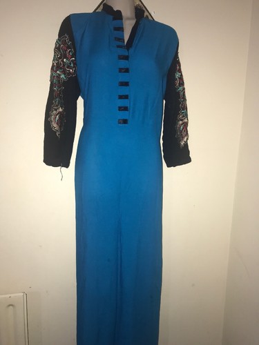 Blue And Black Kurta In Large Size - Picture 6 of 6