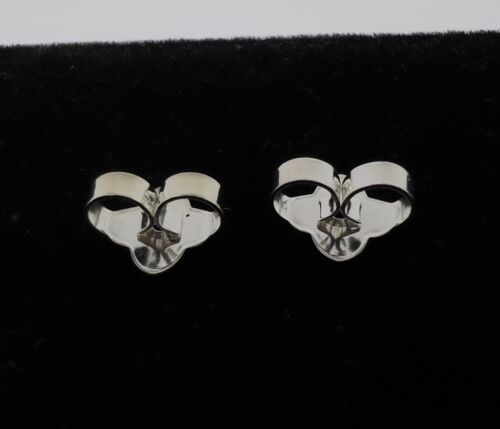 NEW DAVID YURMAN PAIR 925 Sterling Silver 9MM Quatrefoil Earring Backs - Picture 2 of 4
