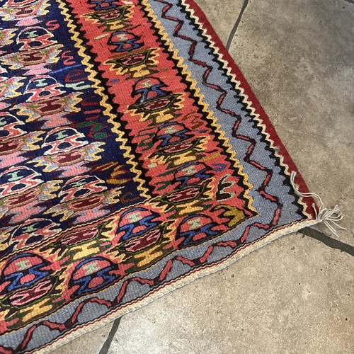 Geometric Kilim Senneh Area Rug 48x62 Inches - Picture 6 of 9