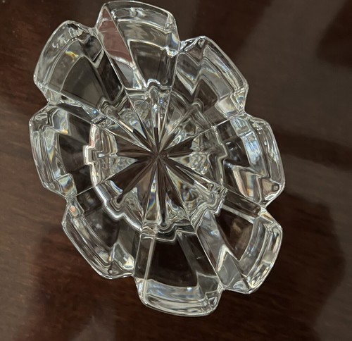 Mikasa Crystal Block Table Lighter Oval Ashtray Taper Candle Holder Matched Set - Picture 8 of 11