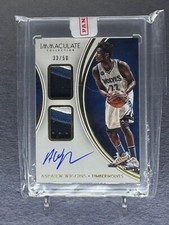 2015-16 Andrew Wiggins Panini Immaculate Dual Patch Jersey AUTO SP 33/50 SEALED