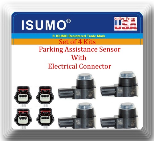 Set of 4x  PARK ASSISTANCE SENSOR W/Connector Fits:Chrysler Dodge Jeep 2009-2019 - Foto 1 di 6