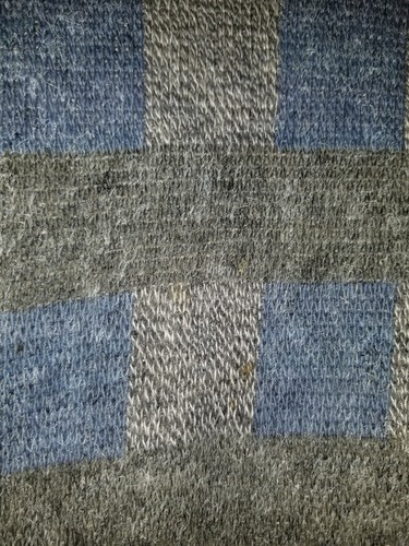 Vintage Damon Sweater Mens Large Blue Wool Abstract Check Pullover Made in Italy - Picture 9 of 12