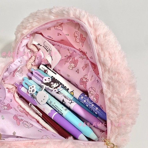 Kawaii Plush Pencil Bag Girls Cute Pencil Case Large Capacity Student Learning - Picture 4 of 7