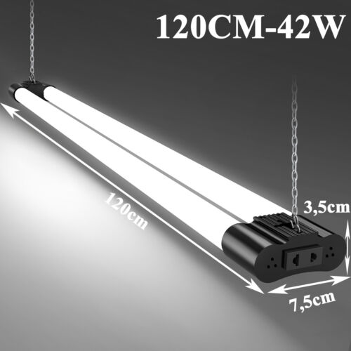 LED Röhren Feuchtraumleuchte 120CM 42W Werkstatt Garage Lampe mit Stecker - Bild 2 von 14