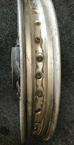 Honda CR250M Elsinore Rear Wheel 1973-76 Used OEM  ( OE rim has slight crack )  - Picture 2 of 9