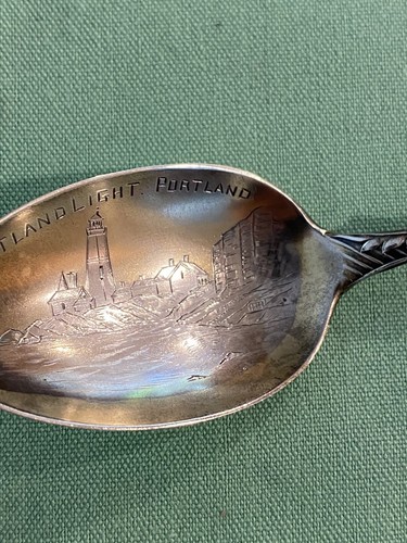 Portland Lighthouse Maine Gold Wash Sterling Spoon (S75) - Picture 3 of 13