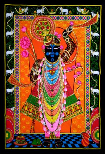 Indian Sequin God & Goddess Tapestry Religious Wall Hanging Home Decor Poster - Picture 4 of 47
