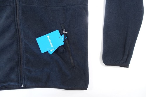 COLUMBIA BLACK SMALL SEQUOIA GROVE FULL ZIP FLEECE JACKET MENS NWT NEW - Picture 2 of 7