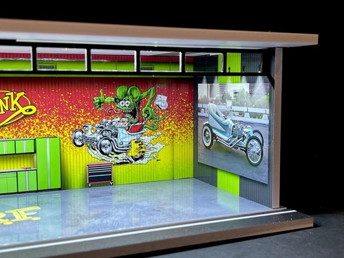Ratte Fink Motiv 1:64 Modellgarage Diorama LED Beleuchtung! SCHNELLER VERSAND für Hot Wheels - Bild 3 von 4