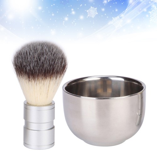 2 PEZZI Spazzola Setole Barba Spazzola Capelli Tasso Piatto da Barba Uomo Spazzola da Barba - Foto 9 di 11