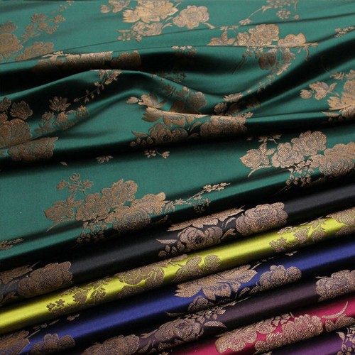 Vestido Chino Cheongsam Tela Floral Brocado Imitación Seda Satén Tela Hágalo Usted Mismo Material - Imagen 13 de 26
