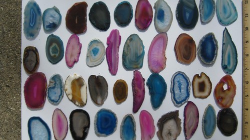 Agate Geode Slab Lot of 10 Quartz Polished Both Sides Agate Geode Slice Lot #1 - Picture 1 of 6