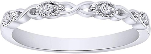 1 Ct Round Cut Simulated Diamond Infinity Engagement Ring 14K White Gold Plated - Picture 3 of 3