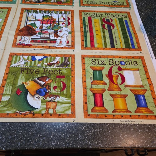 Tiny Tailors Cloth Book Panel 35x42 Quilting Treasures Blocks J Wecker Frisch - Picture 5 of 7