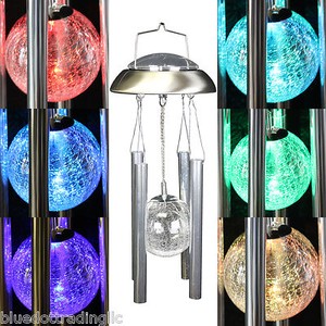 Patio Color Changing LED Wind Chimes Outdoor D/écor for Garden Gifts for Mom Yard Grandma Wife Home Waterproof Wind Mobile Solar Lights SIX FOXES Hummingbird Solar Wind Chimes