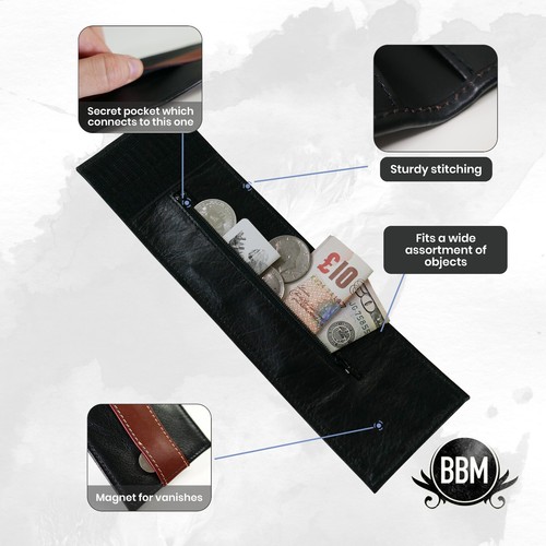 The Handcuff Wallet for Coin and Card Magicians - Magnet Wallet + Hidden Pocket - Picture 3 of 5